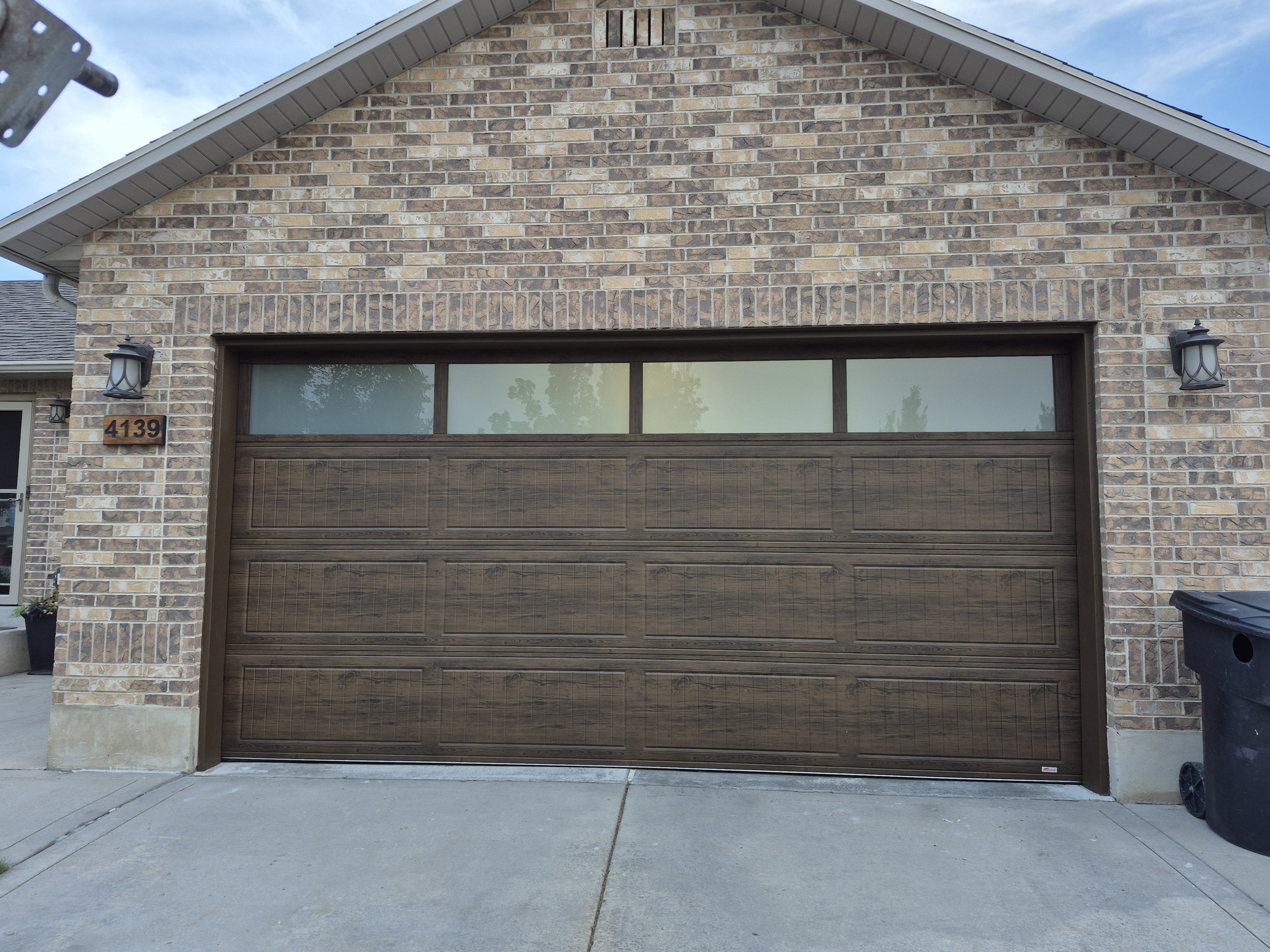 Modern home with nice garage doors